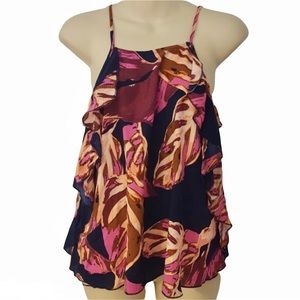 Mossimo Ruffled Floral Crisscross back Tank Top